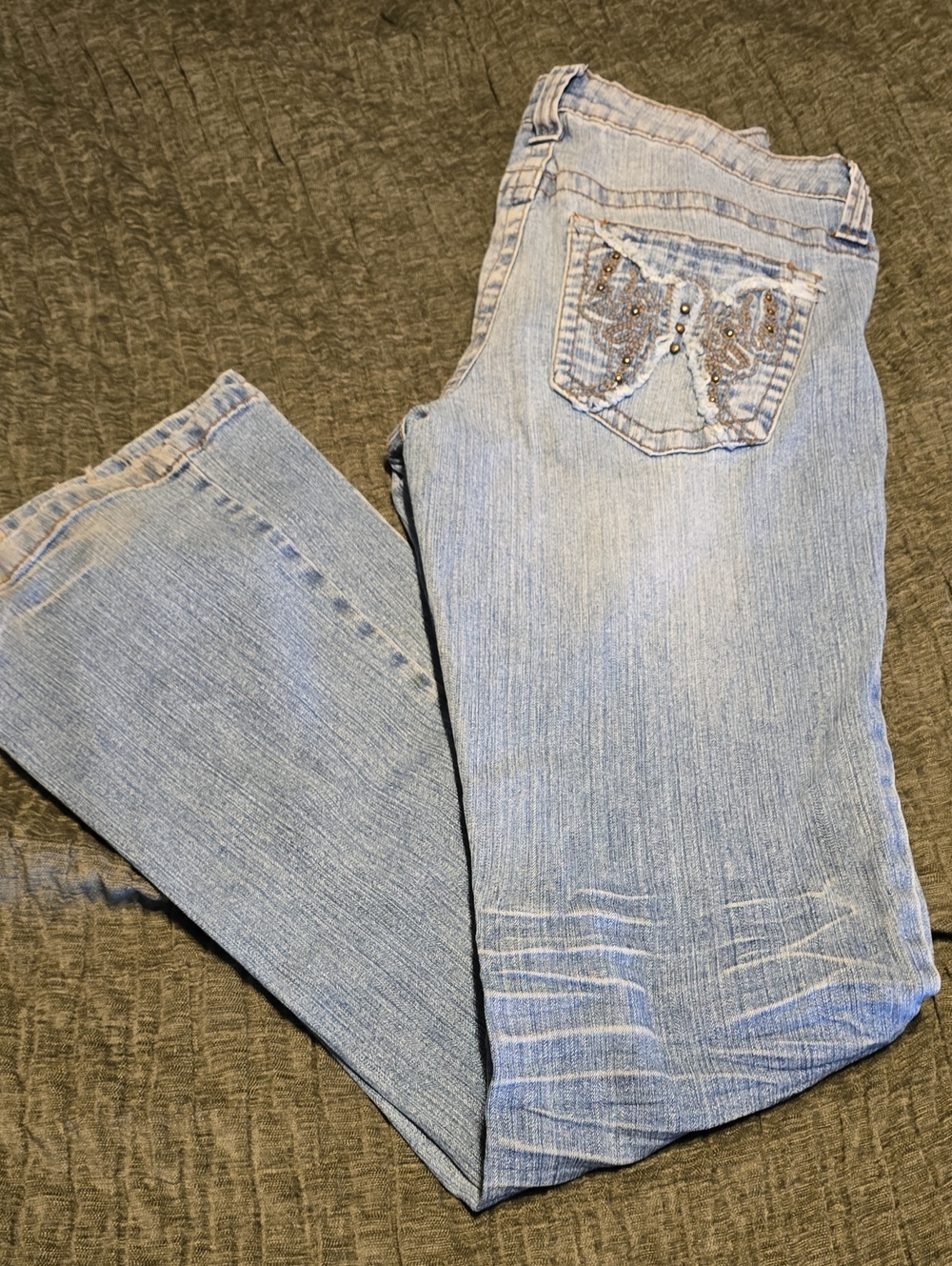 lei Women's Light Blue Straight-Leg Jeans Size 7  Very Cute